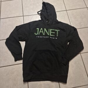 Janet Jackson Together Again Black Hoodie Sweatshirt Size M